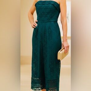 Greylin Teal Strapless Dress